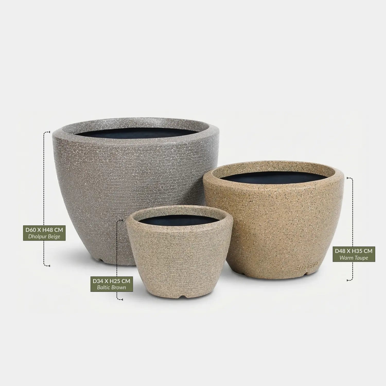 cluster | D34 X H25 CM | D48 X H35 CM | D60 X H48 CM