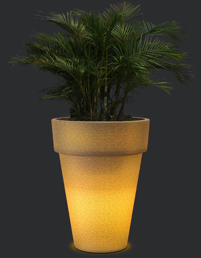 Sereno planters D90 X H120 cm / Baltic Brown LED Elena LED Planter