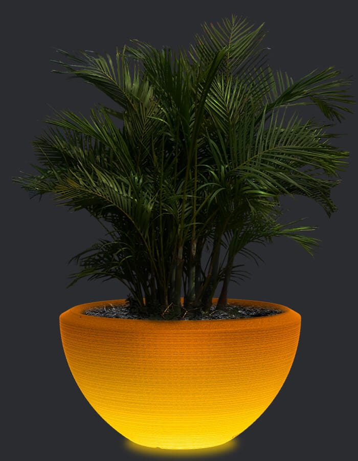 serenodelhi planters Large / D104 X H60cm / Baltic Brown LED Piatto Large LED Planter