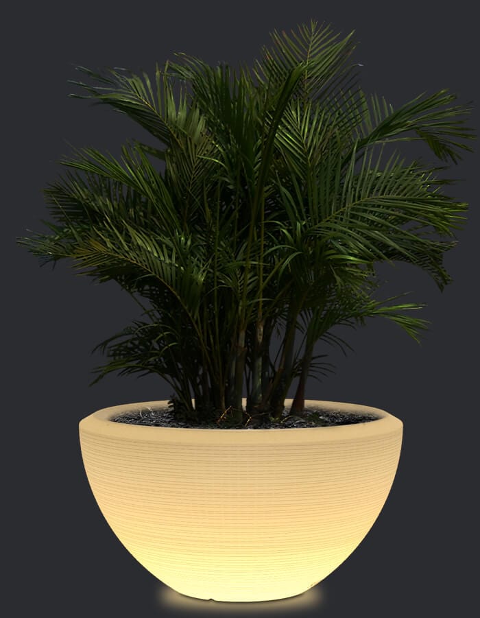 serenodelhi planters Large / D104 X H60cm / Translucent White LED Piatto Large LED Planter