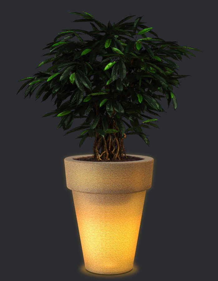 Sereno planters D60 X H90 cm / Baltic Brown LED Elena LED Planter