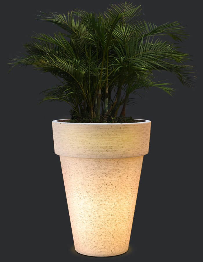 Sereno planters D90 X H120 cm / Exotic White LED Elena LED Planter