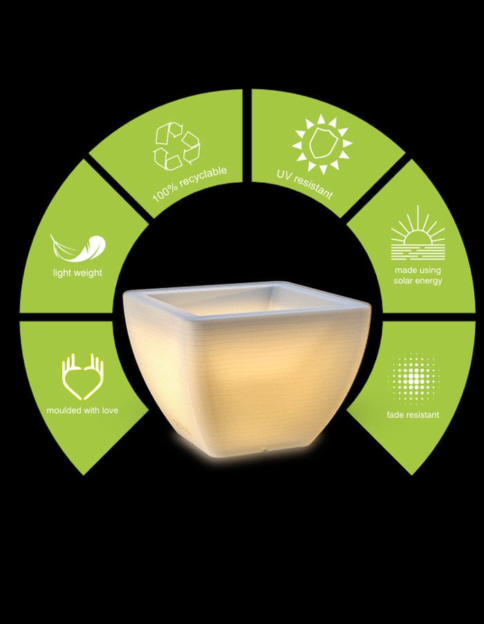 Sereno planters Orabella Large LED Planter