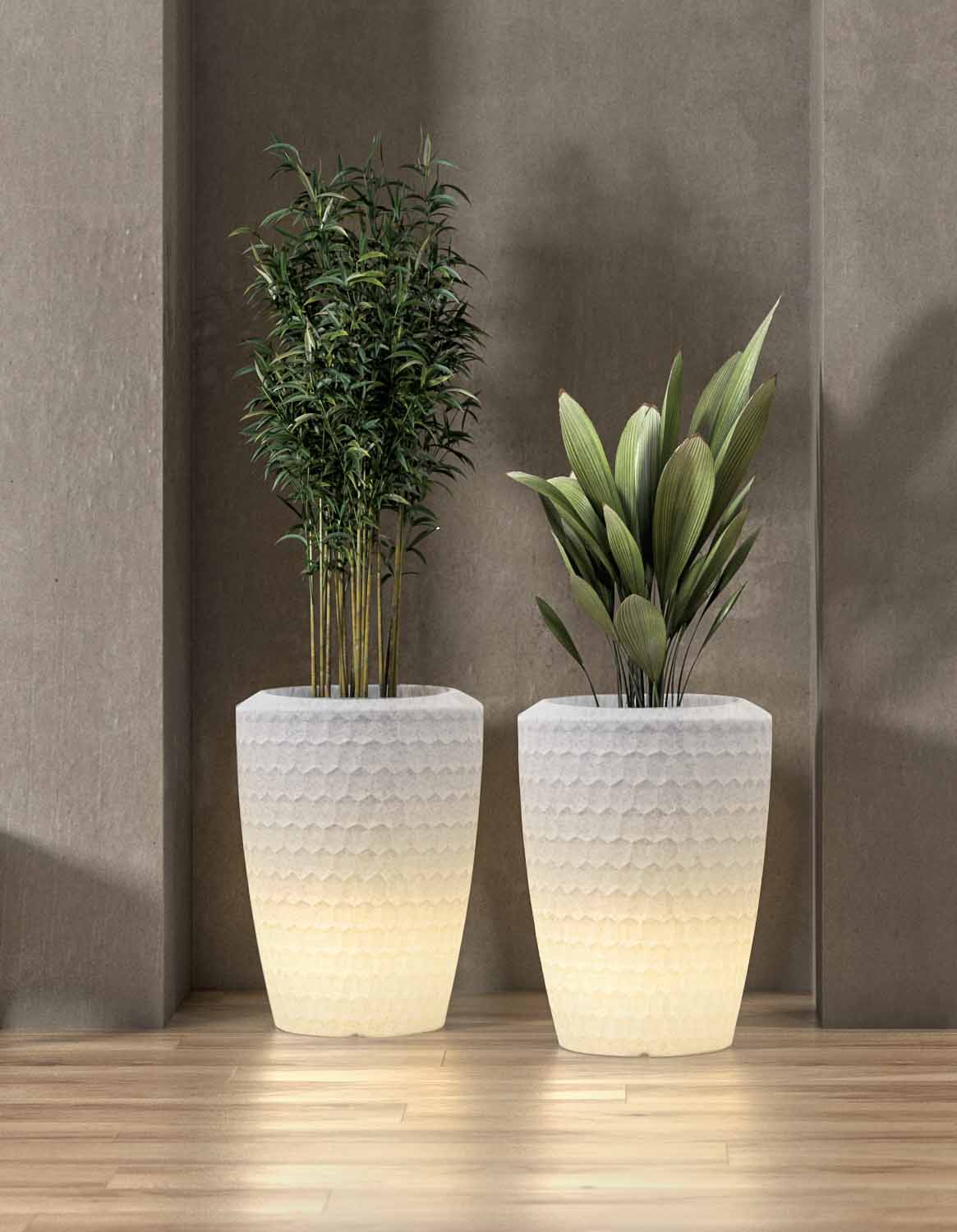 Chiara Medium LED Planter Combo (pack of 2)