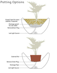 serenodelhi planters Piatto LED Extra Large Planter